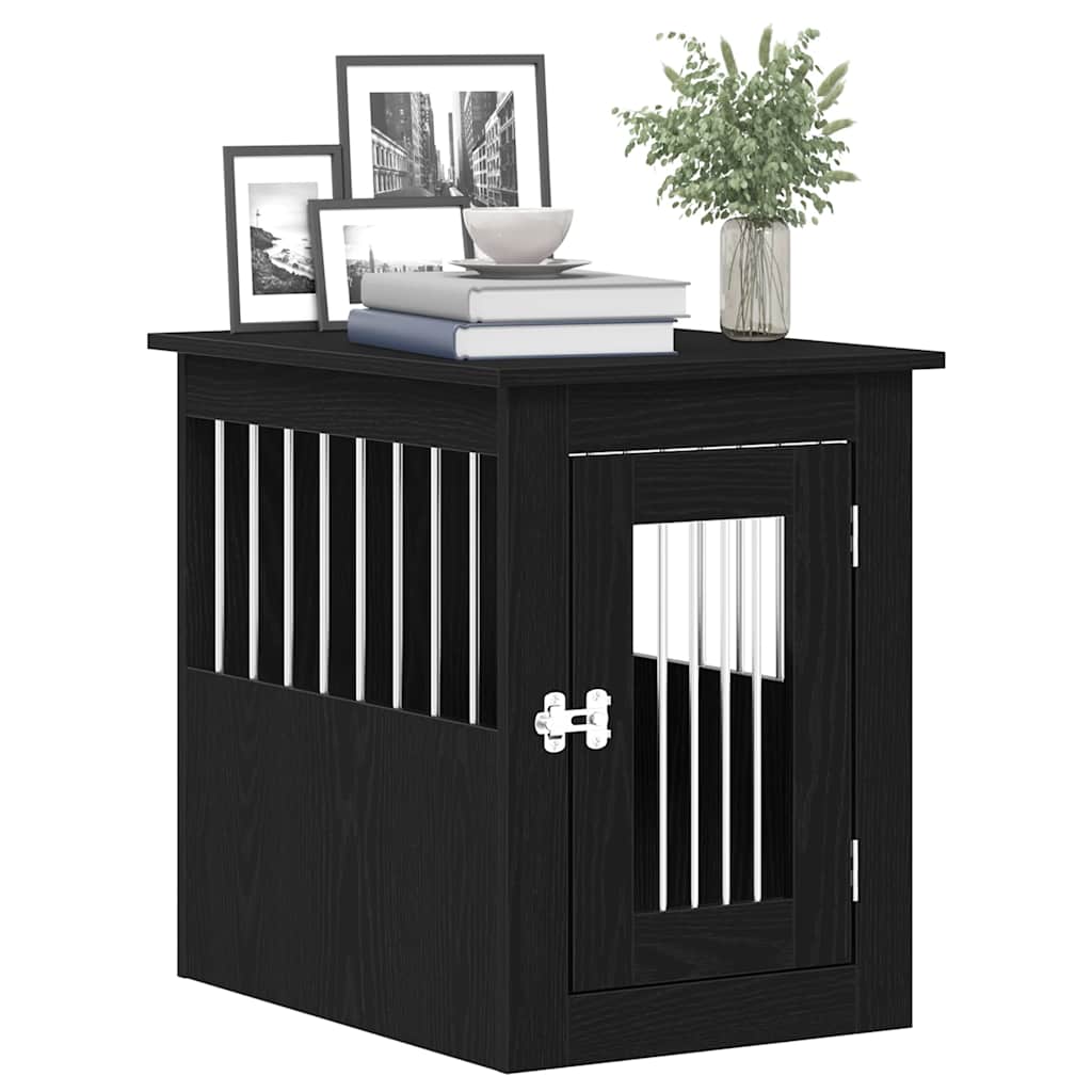 vidaXL Cușcă pentru câini, stejar negru, 62x45x59 cm, lemn stratificat vidaXL Cușcă pentru câini, stejar negru, 62x45x59 cm, lemn stratificat