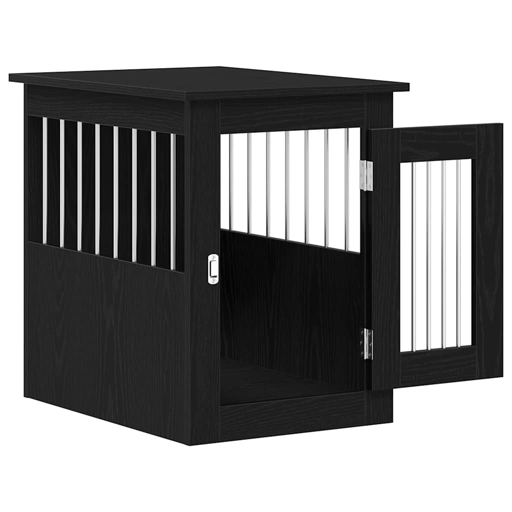 vidaXL Cușcă pentru câini, stejar negru, 62x45x59 cm, lemn stratificat vidaXL Cușcă pentru câini, stejar negru, 62x45x59 cm, lemn stratificat