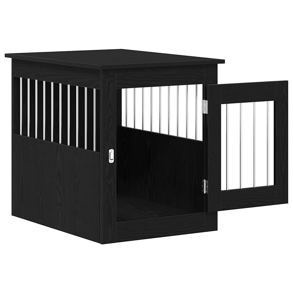 vidaXL Cușcă pentru câini, stejar negru, 75x55x65 cm, lemn stratificat vidaXL Cușcă pentru câini, stejar negru, 75x55x65 cm, lemn stratificat