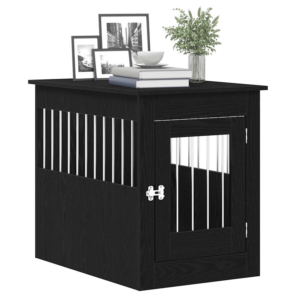 vidaXL Cușcă pentru câini, stejar negru, 80x55x68 cm, lemn stratificat vidaXL Cușcă pentru câini, stejar negru, 80x55x68 cm, lemn stratificat