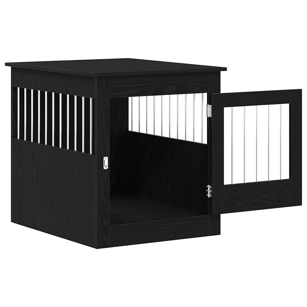 vidaXL Cușcă pentru câini, stejar negru, 80x64,5x71 cm, lemn stratificat