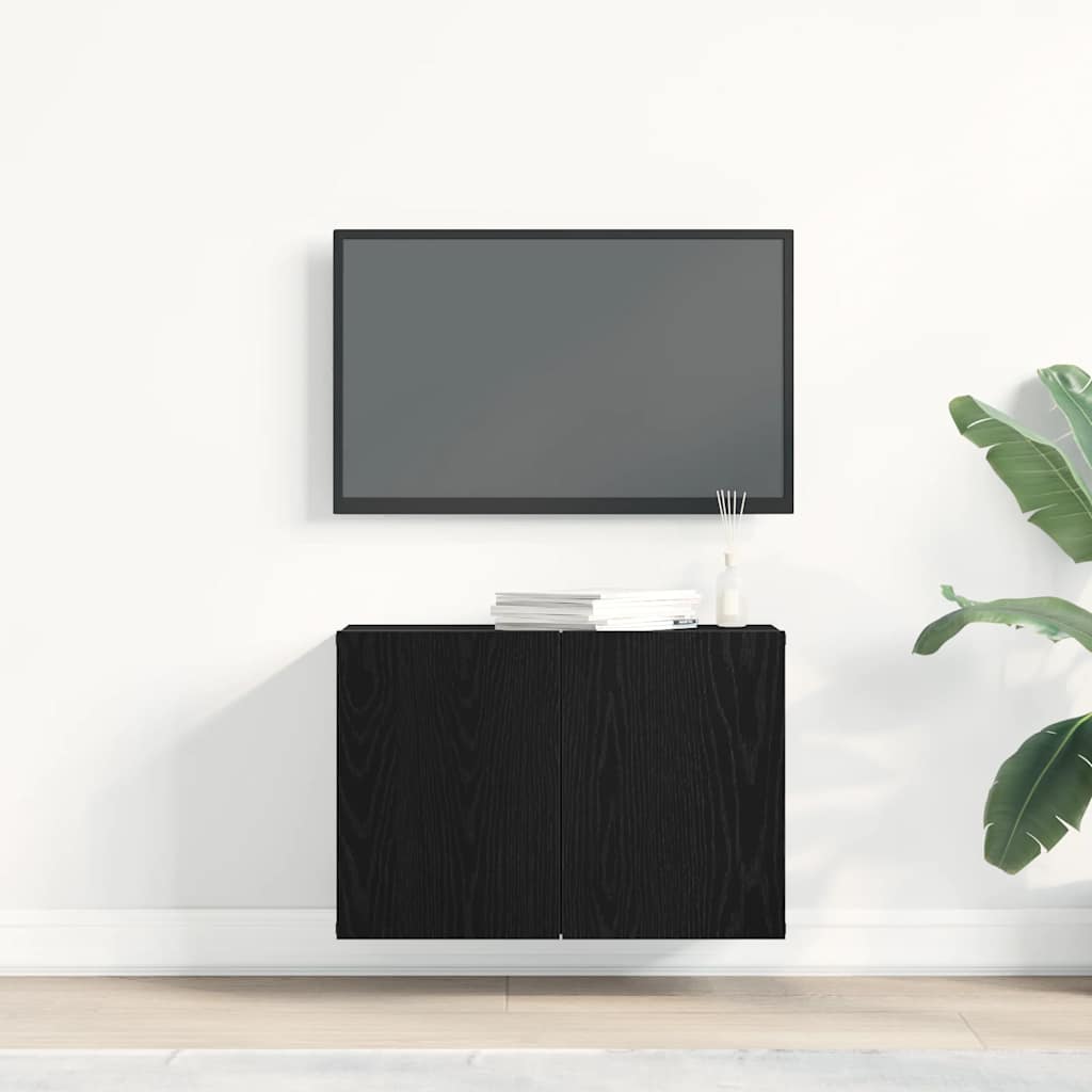 vidaXL Comodă TV din stejar negru 60x30x41 cm, lemn stratificat vidaXL Comodă TV din stejar negru 60x30x41 cm, lemn stratificat