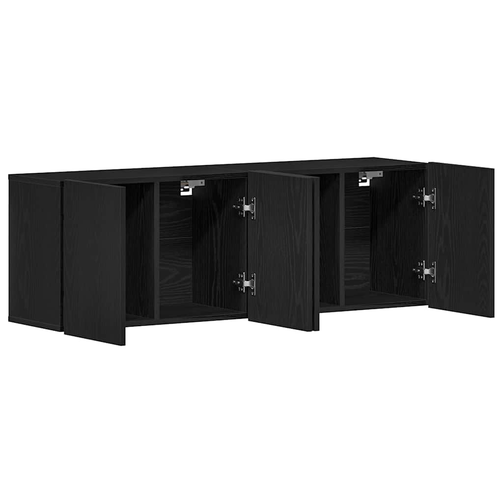vidaXL Mobilier TV 2 buc., stejar negru, 120x30x41 cm, lemn stratificat