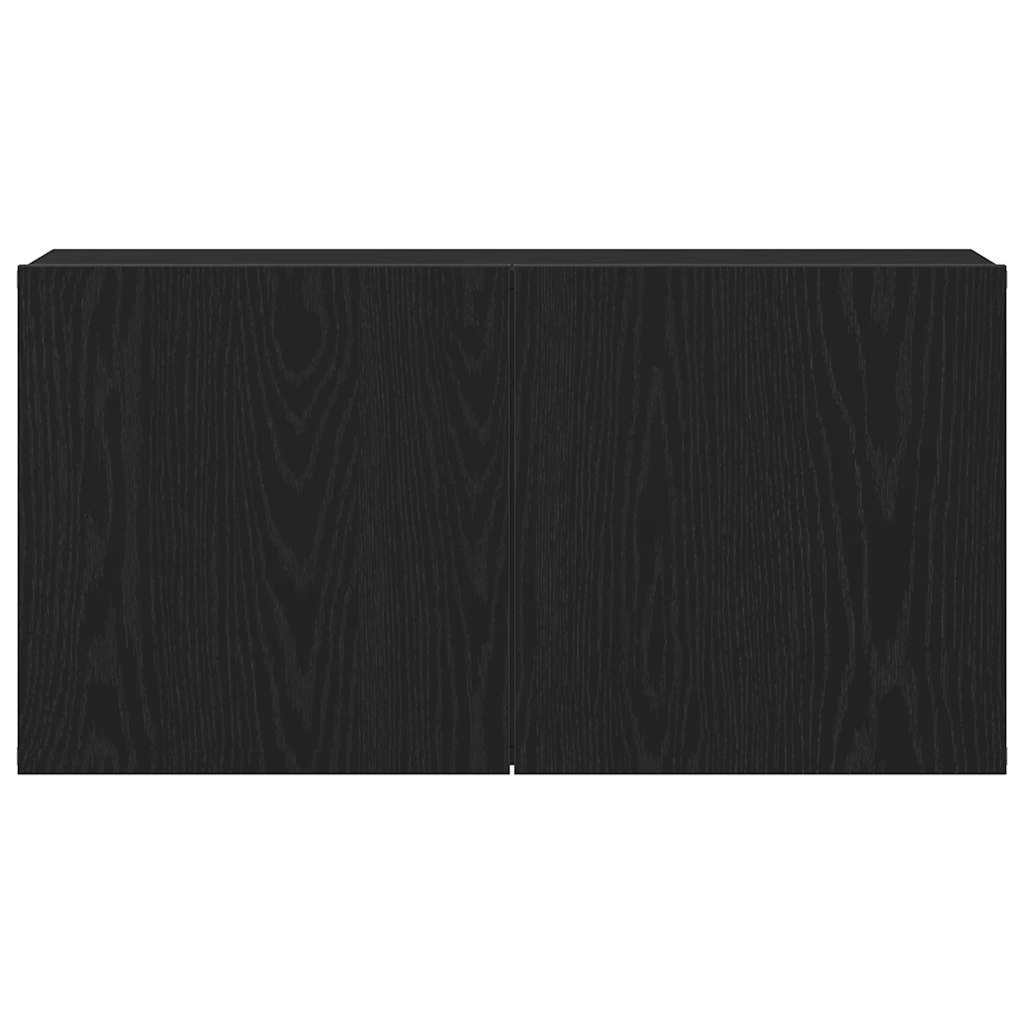 vidaXL Comodă TV din stejar negru, 80x30x41 cm, lemn stratificat vidaXL Comodă TV din stejar negru, 80x30x41 cm, lemn stratificat