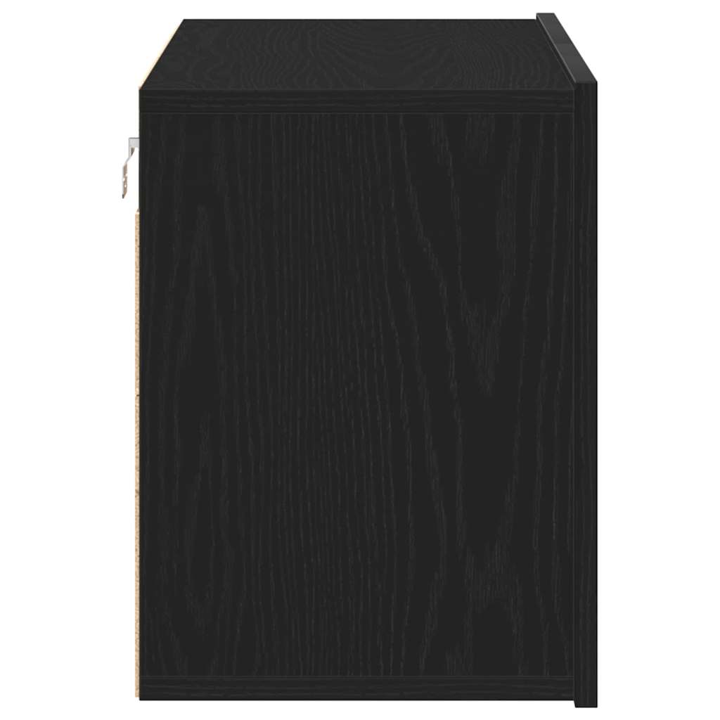 vidaXL Comodă TV din stejar negru, 80x30x41 cm, lemn stratificat vidaXL Comodă TV din stejar negru, 80x30x41 cm, lemn stratificat