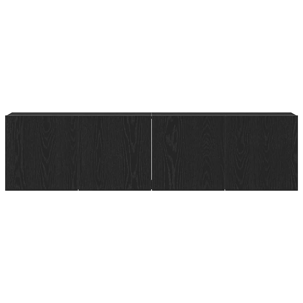 vidaXL Mobilier TV 2 buc., stejar negru, 160x30x41 cm, lemn stratificat
