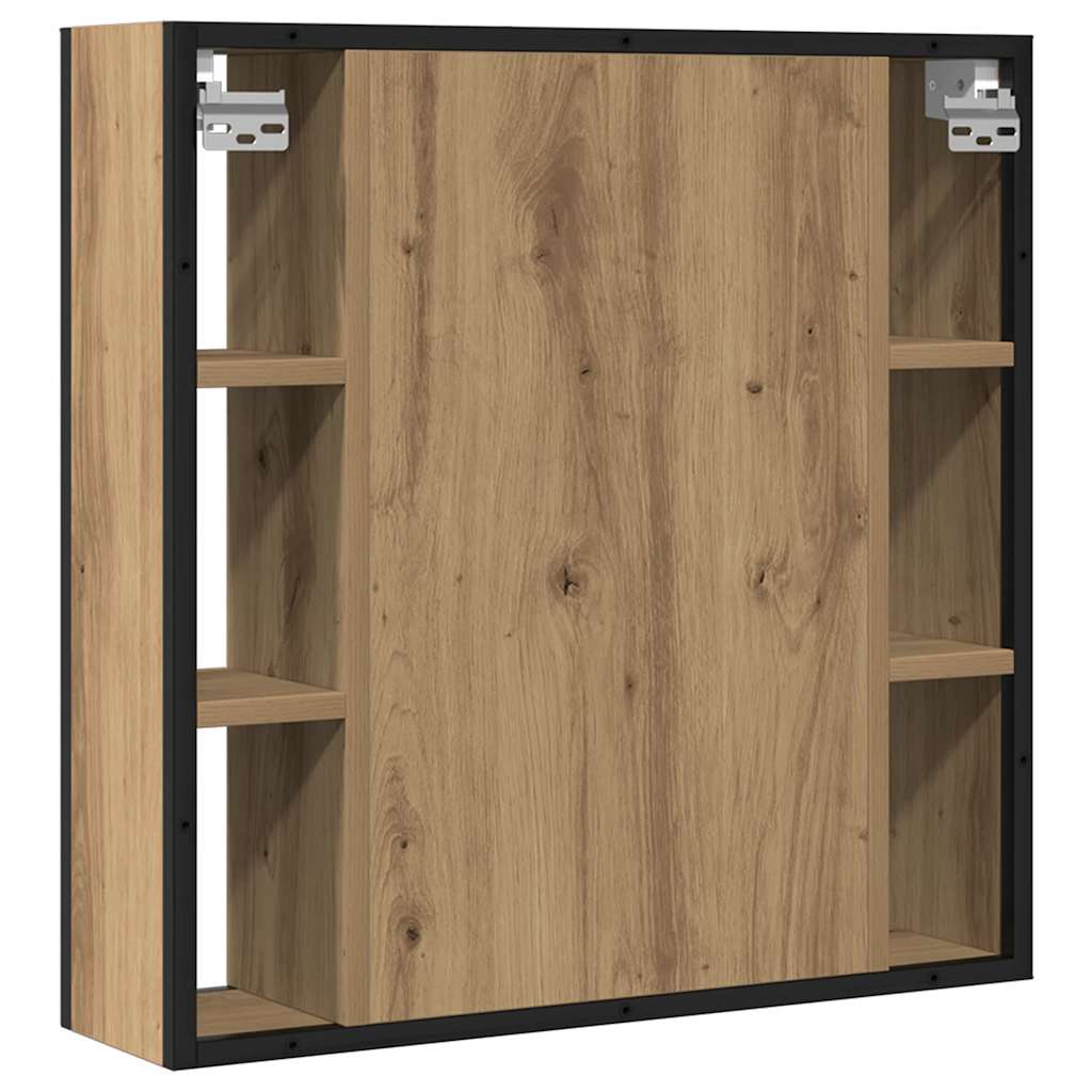vidaXL Dulap cu oglindă pentru baie Stejar Artisan Lemn prelucrat vidaXL Dulap cu oglindă pentru baie Stejar Artisan Lemn prelucrat