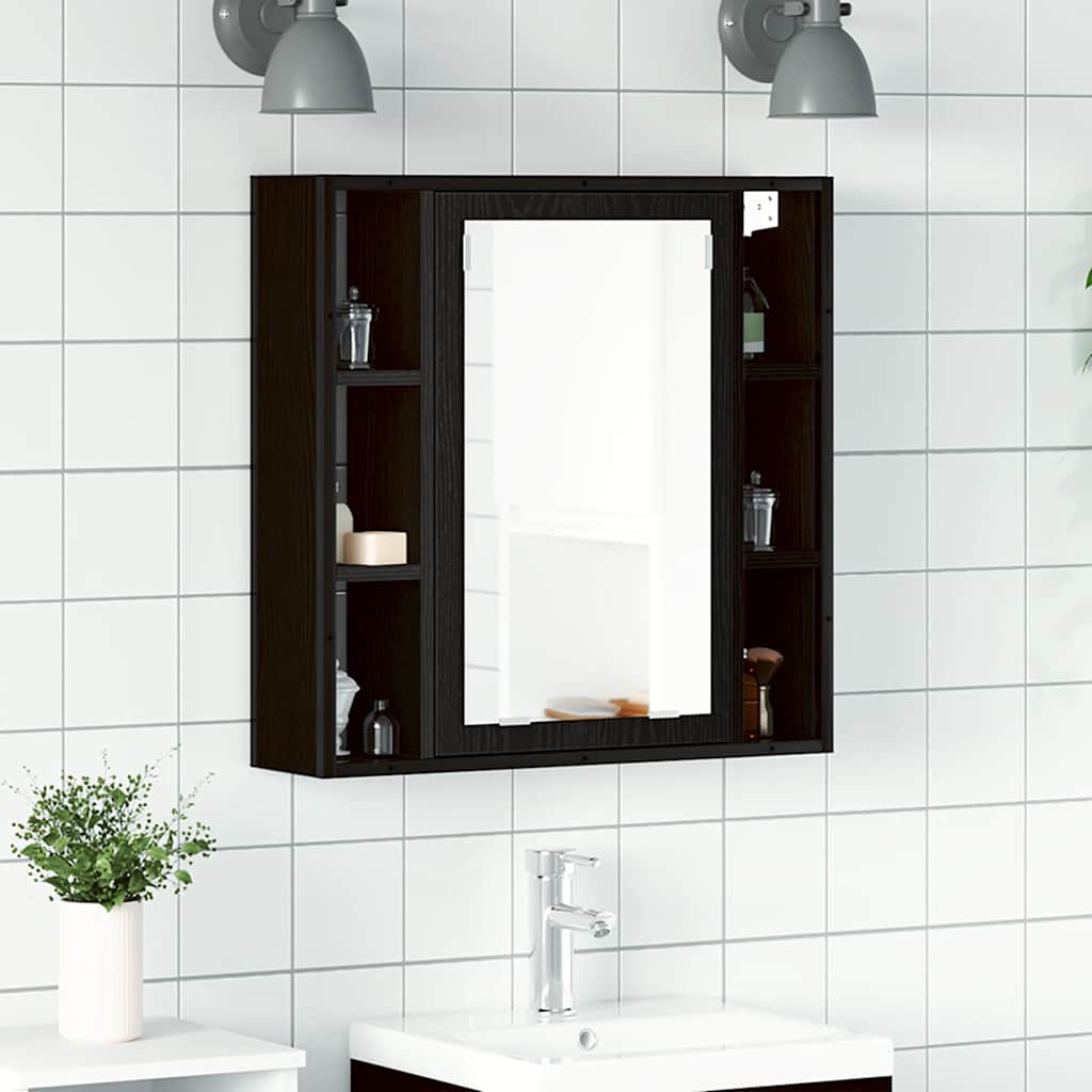 vidaXL Dulap cu oglindă de baie stejar negru 60x16x60cm lemn prelucrat vidaXL Dulap cu oglindă de baie stejar negru 60x16x60cm lemn prelucrat