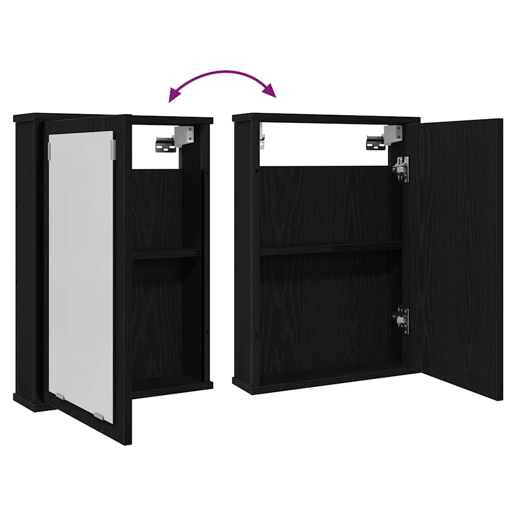 vidaXL Dulap cu oglindă pentru baie stejar negru lemn prelucrat vidaXL Dulap cu oglindă pentru baie stejar negru lemn prelucrat