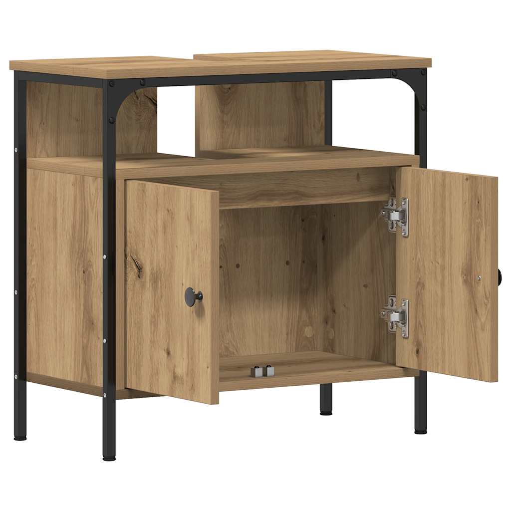 vidaXL Dulap pentru chiuveta de baie Stejar Artisan lemn prelucrat vidaXL Dulap pentru chiuveta de baie Stejar Artisan lemn prelucrat
