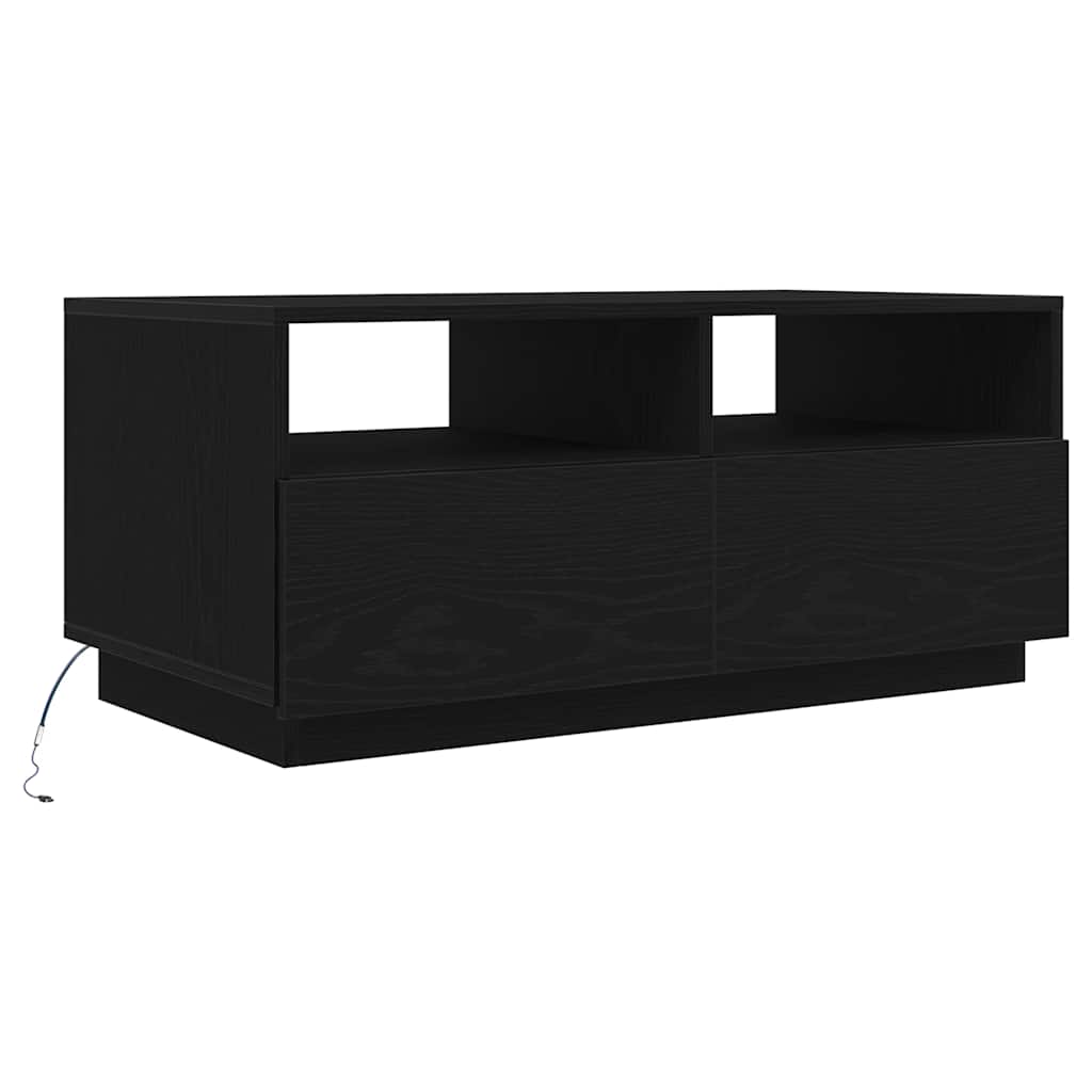vidaXL Masuta de cafea cu lumini LED Stejar negru 90x49x40 cm vidaXL Masuta de cafea cu lumini LED Stejar negru 90x49x40 cm