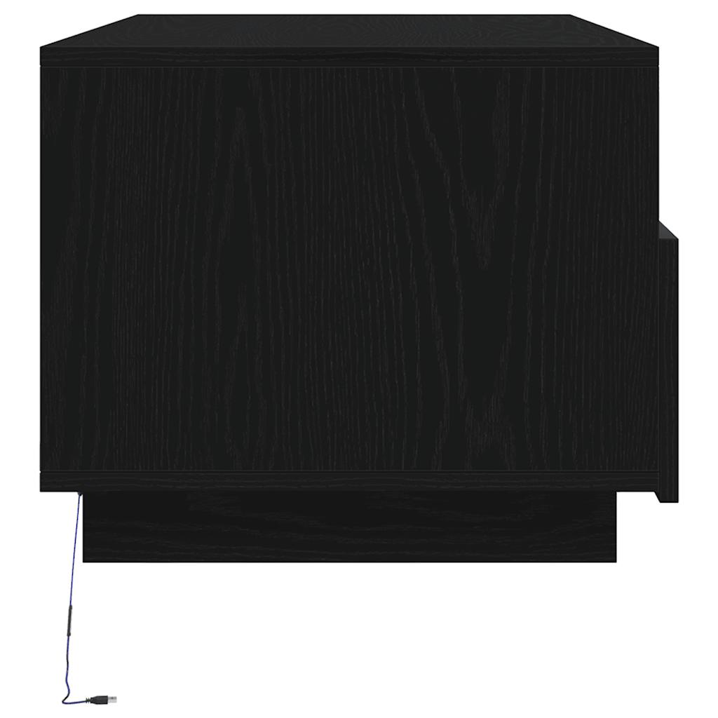 vidaXL Masuta de cafea cu lumini LED Stejar negru 90x49x40 cm vidaXL Masuta de cafea cu lumini LED Stejar negru 90x49x40 cm