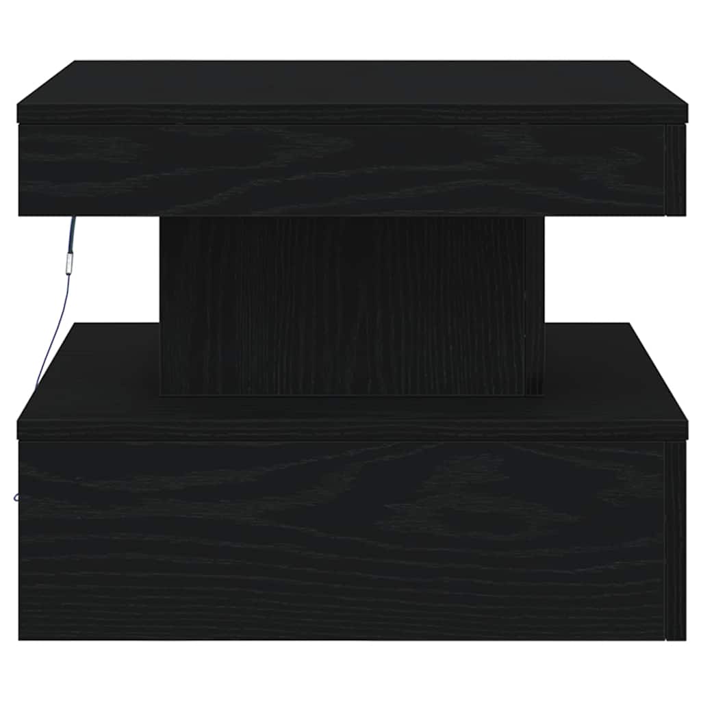 vidaXL Masuta de cafea cu lumini LED Stejar negru 50x50x40 cm vidaXL Masuta de cafea cu lumini LED Stejar negru 50x50x40 cm