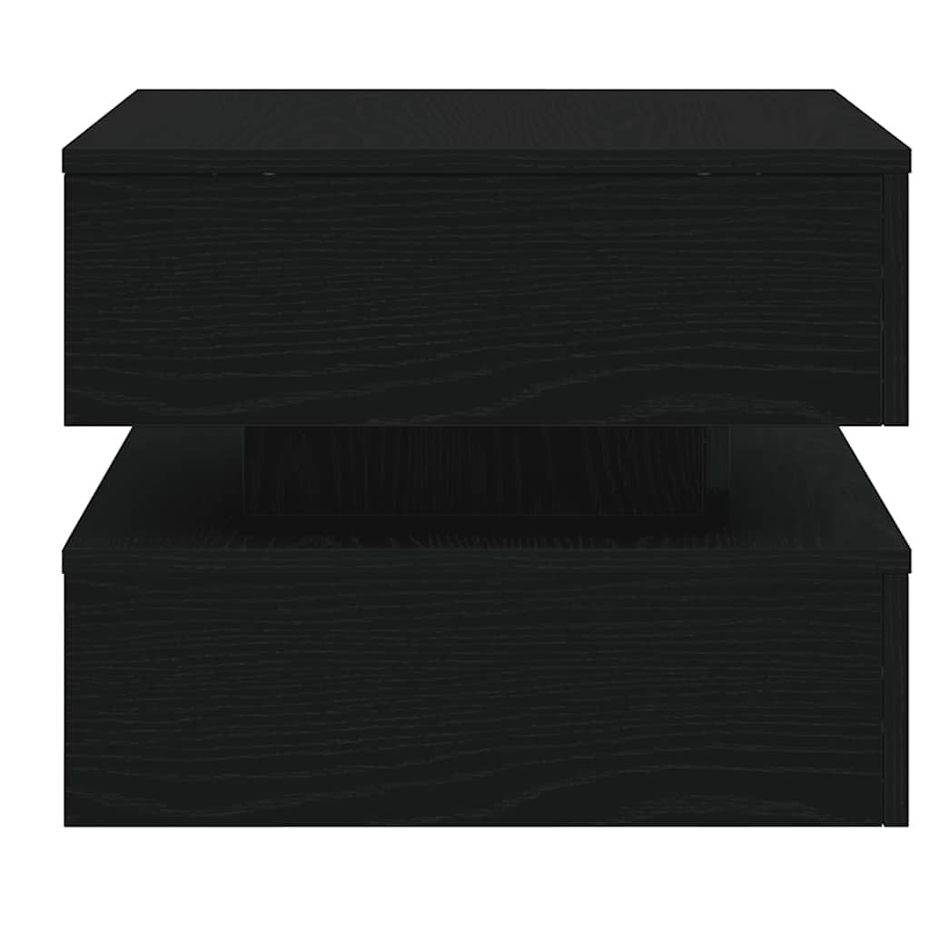 vidaXL Masuta de cafea cu lumini LED Stejar negru 50x50x40 cm vidaXL Masuta de cafea cu lumini LED Stejar negru 50x50x40 cm