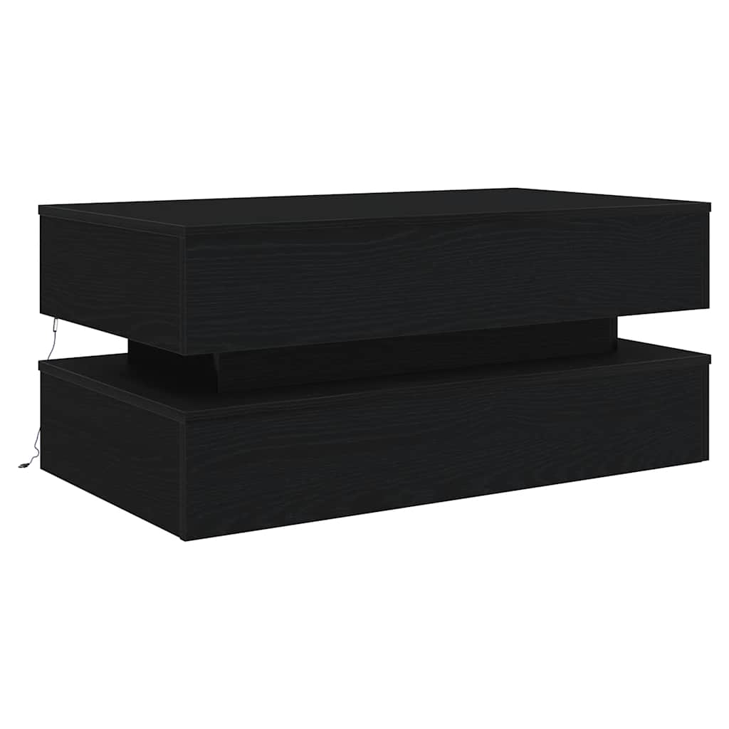 vidaXL Masuta de cafea cu lumini LED Stejar negru 90x50x40 cm vidaXL Masuta de cafea cu lumini LED Stejar negru 90x50x40 cm