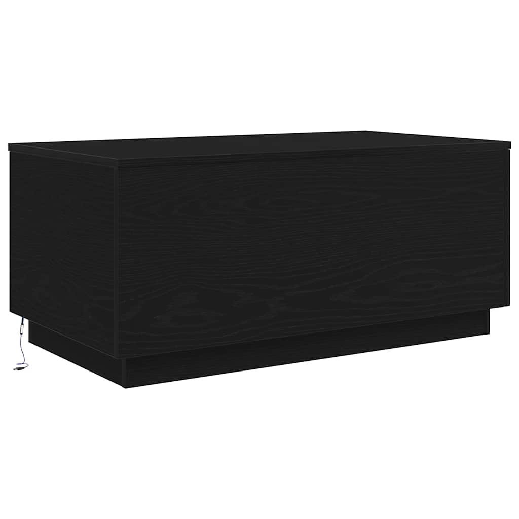 vidaXL Masuta de cafea cu lumini LED Stejar negru 90x50x40 cm vidaXL Masuta de cafea cu lumini LED Stejar negru 90x50x40 cm