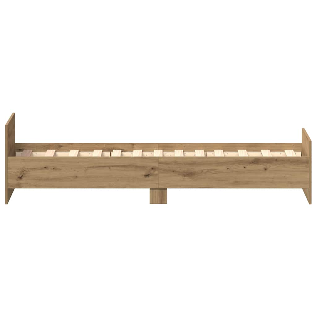 vidaXL Cadru de pat fără saltea Stejar Artisan 75x190cm Lemn prelucrat