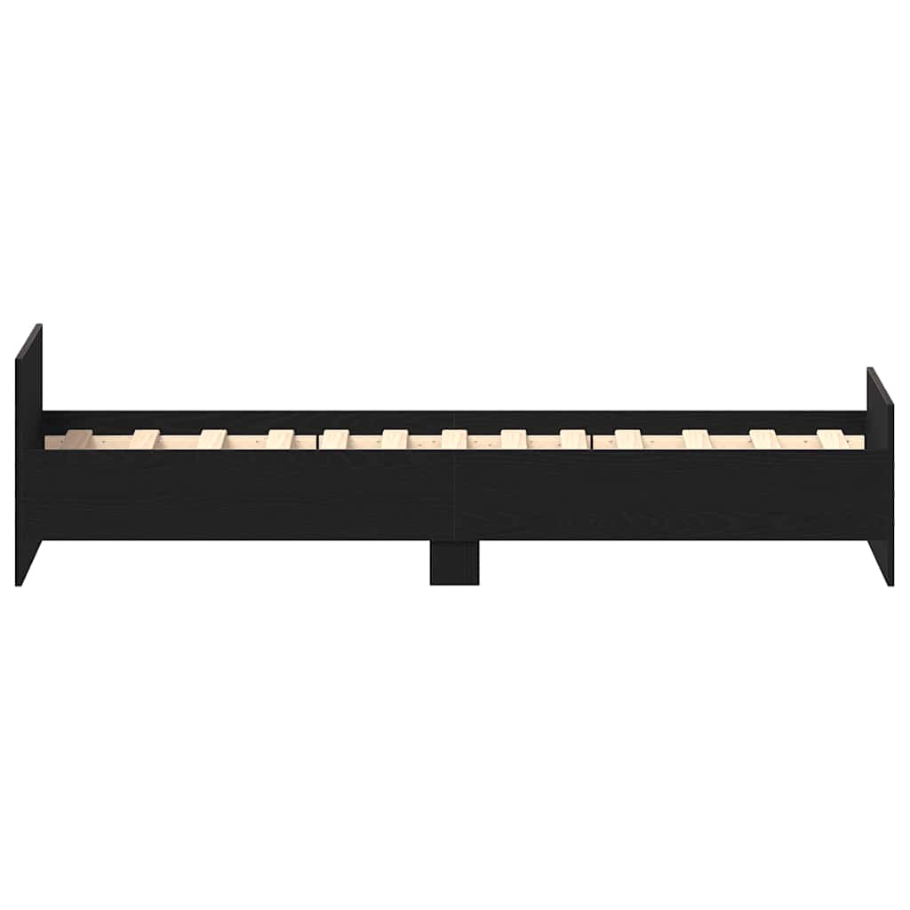 vidaXL Cadru de pat fără saltea Stejar negru 100x200 cm Lemn prelucrat vidaXL Cadru de pat fără saltea Stejar negru 100x200 cm Lemn prelucrat