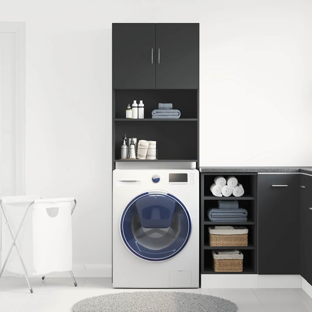 vidaXL Dulap pentru mașină de spălat negru 64x24x190 cm lemn prelucrat
