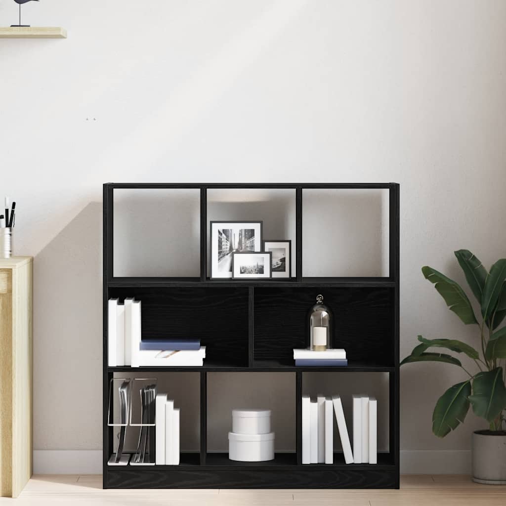 vidaXL Dulap cu cărți stejar negru 97,5x29,5x100 cm lemn prelucrat vidaXL Dulap cu cărți stejar negru 97,5x29,5x100 cm lemn prelucrat
