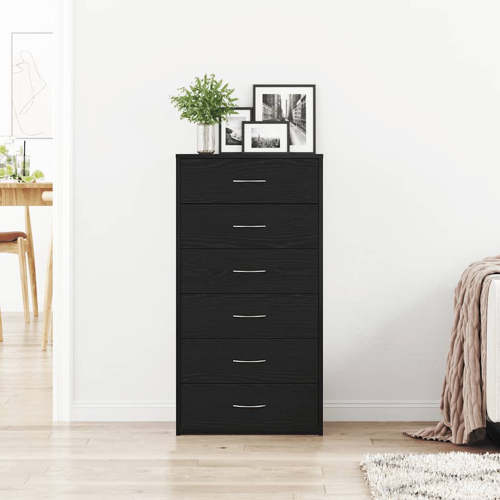 vidaXL Bufetă cu 6 sertare Stejar negru 50x34x96 cm Lemn prelucrat vidaXL Bufetă cu 6 sertare Stejar negru 50x34x96 cm Lemn prelucrat