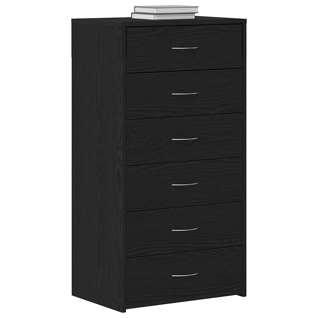 vidaXL Bufetă cu 6 sertare Stejar negru 50x34x96 cm Lemn prelucrat vidaXL Bufetă cu 6 sertare Stejar negru 50x34x96 cm Lemn prelucrat