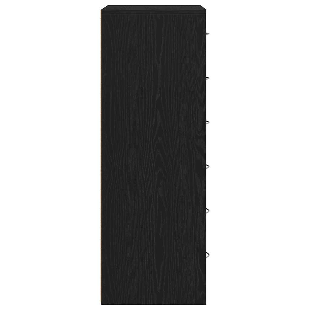 vidaXL Bufetă cu 6 sertare Stejar negru 50x34x96 cm Lemn prelucrat vidaXL Bufetă cu 6 sertare Stejar negru 50x34x96 cm Lemn prelucrat
