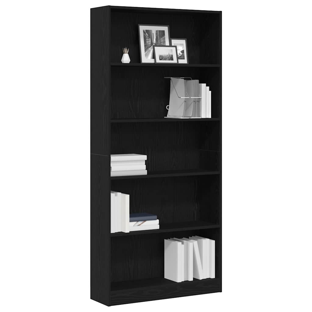 vidaXL Bibliotecă Stejar negru 80x24x176 cm Lemn prelucrat vidaXL Bibliotecă Stejar negru 80x24x176 cm Lemn prelucrat
