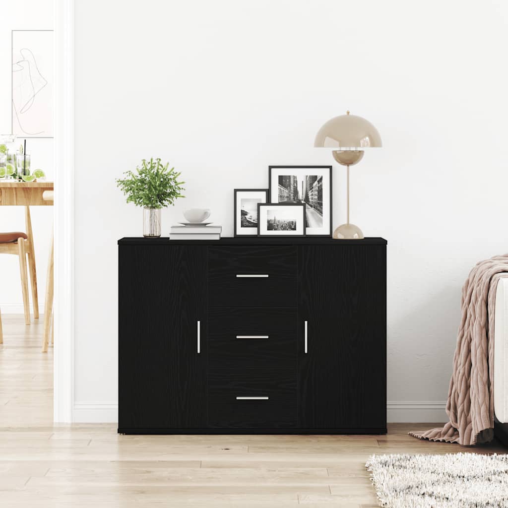 vidaXL Bufetă Stejar negru 91x29,5x65 cm Lemn prelucrat vidaXL Bufetă Stejar negru 91x29,5x65 cm Lemn prelucrat