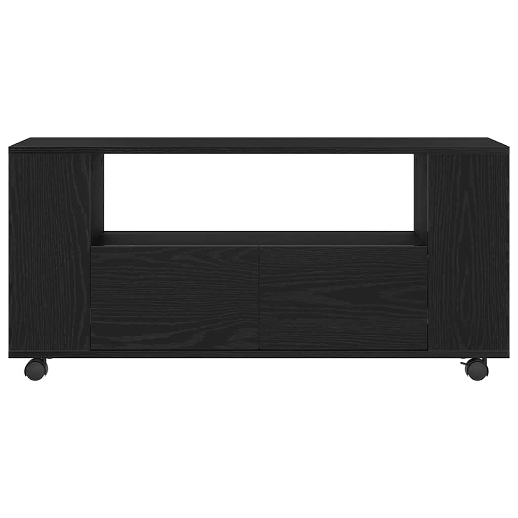 vidaXL Dulap TV cu roți stejar negru 102x34,5x43 cm lemn prelucrat vidaXL Dulap TV cu roți stejar negru 102x34,5x43 cm lemn prelucrat