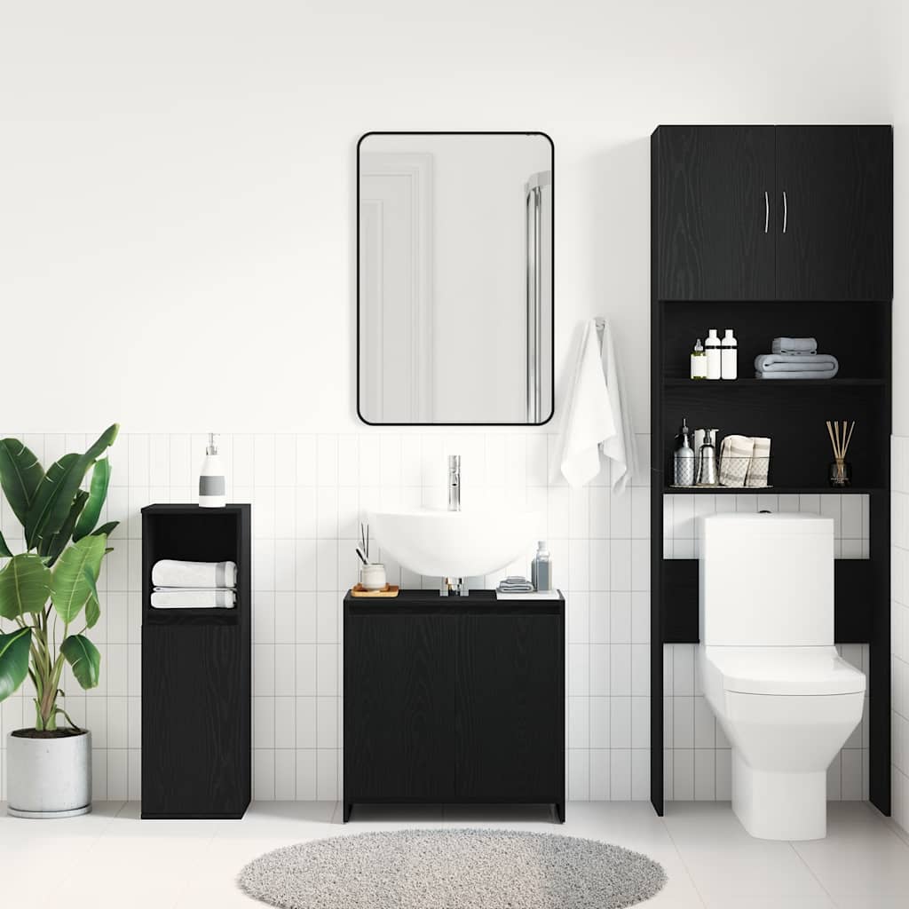vidaXL Dulap de baie stejar negru 60x33x60 cm lemn prelucrat vidaXL Dulap de baie stejar negru 60x33x60 cm lemn prelucrat