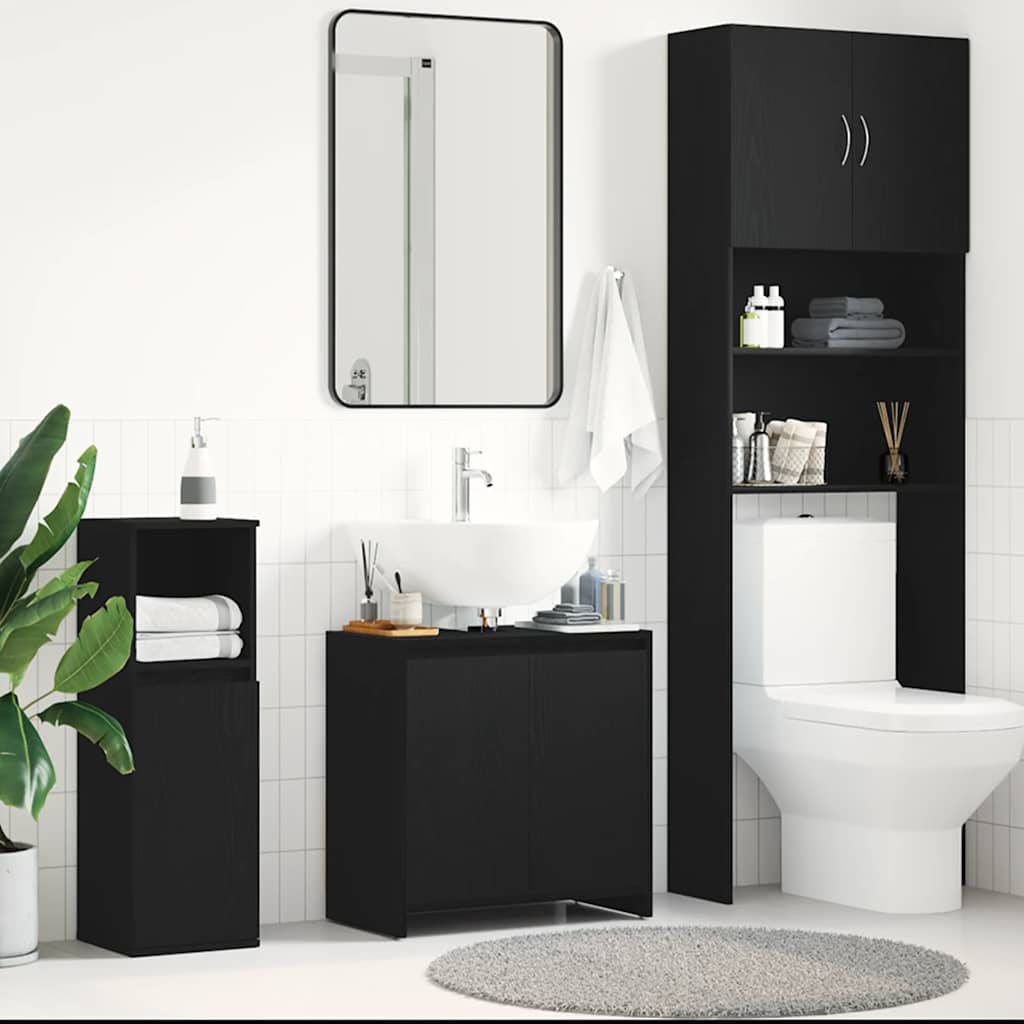 vidaXL Dulap de baie stejar negru 60x33x60 cm lemn prelucrat vidaXL Dulap de baie stejar negru 60x33x60 cm lemn prelucrat