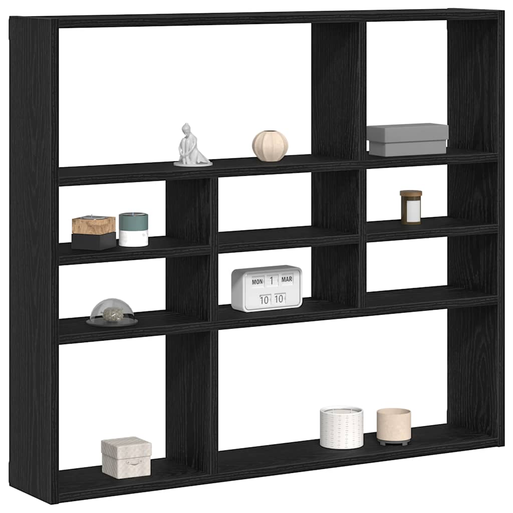 vidaXL Raft de perete, stejar negru, 90x16x78 cm, lemn prelucrat vidaXL Raft de perete, stejar negru, 90x16x78 cm, lemn prelucrat