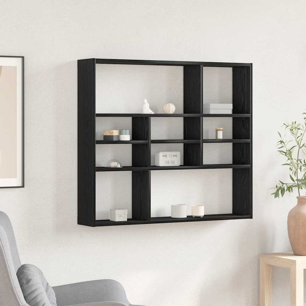 vidaXL Raft de perete, stejar negru, 90x16x78 cm, lemn prelucrat vidaXL Raft de perete, stejar negru, 90x16x78 cm, lemn prelucrat