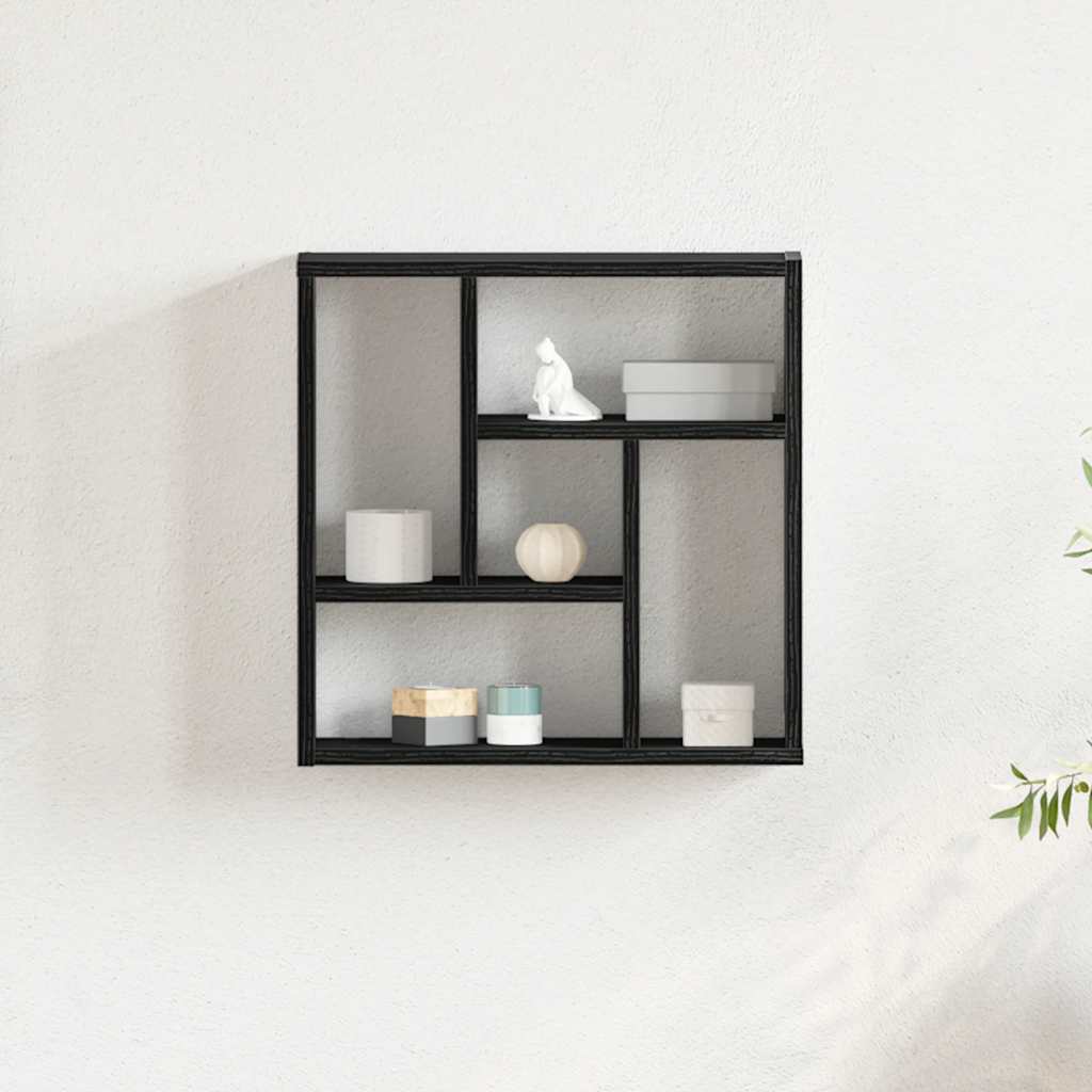 vidaXL Raft de perete Stejar negru 45x16x45 cm Lemn prelucrat
