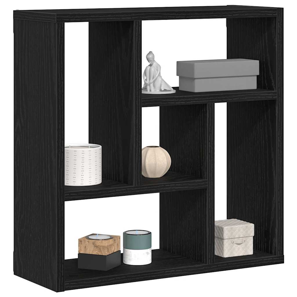 vidaXL Raft de perete Stejar negru 45x16x45 cm Lemn prelucrat