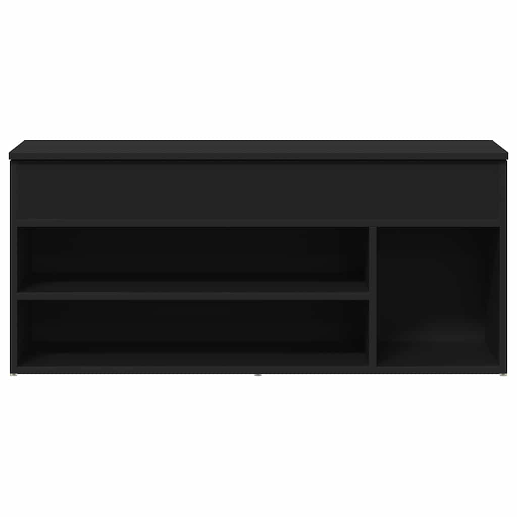 vidaXL Bancă de pantofi neagră 102x30,5x45 cm Lemn prelucrat vidaXL Bancă de pantofi neagră 102x30,5x45 cm Lemn prelucrat