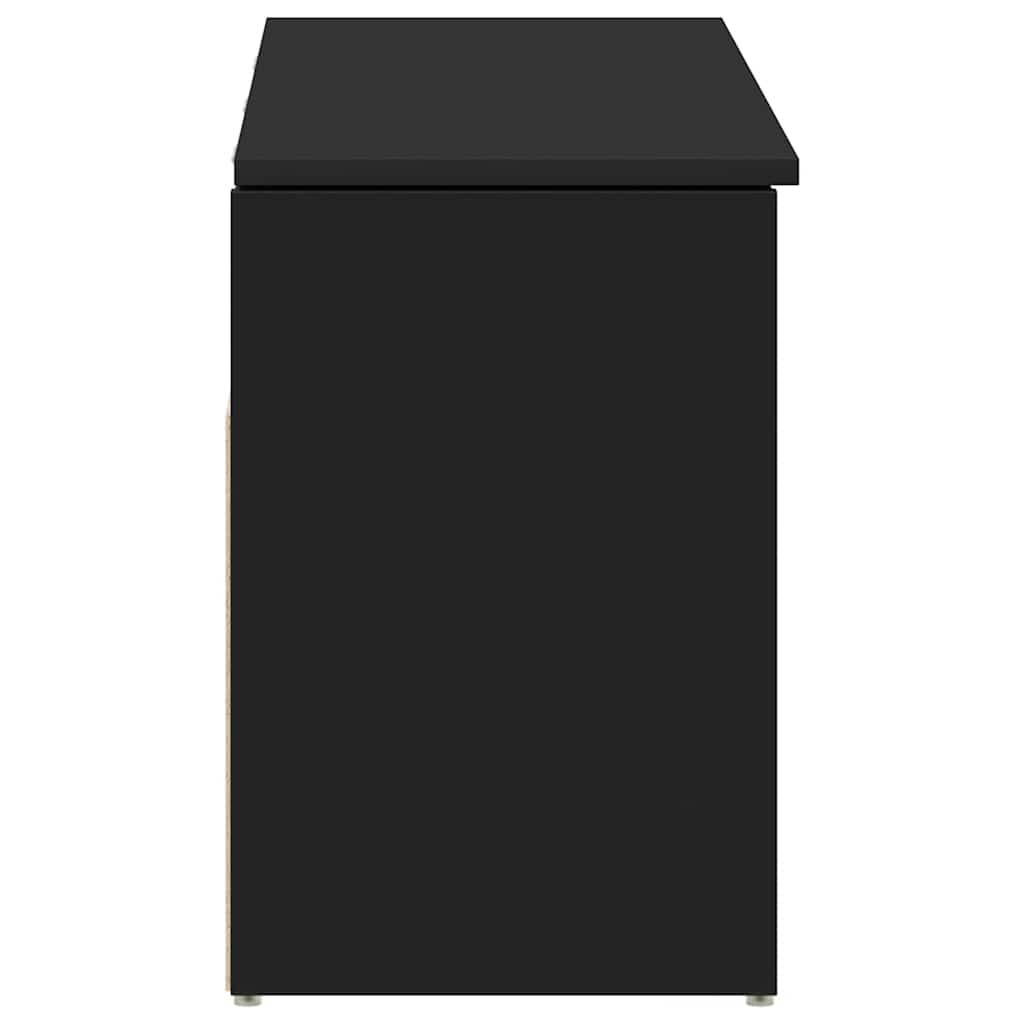 vidaXL Bancă de pantofi neagră 102x30,5x45 cm Lemn prelucrat vidaXL Bancă de pantofi neagră 102x30,5x45 cm Lemn prelucrat