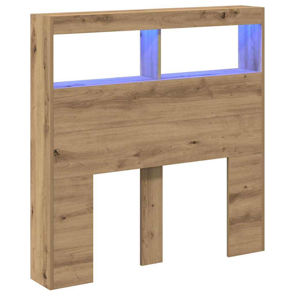 vidaXL Dulap pentru tăblie cu LED Stejar Artisan 100x17x102 cm vidaXL Dulap pentru tăblie cu LED Stejar Artisan 100x17x102 cm