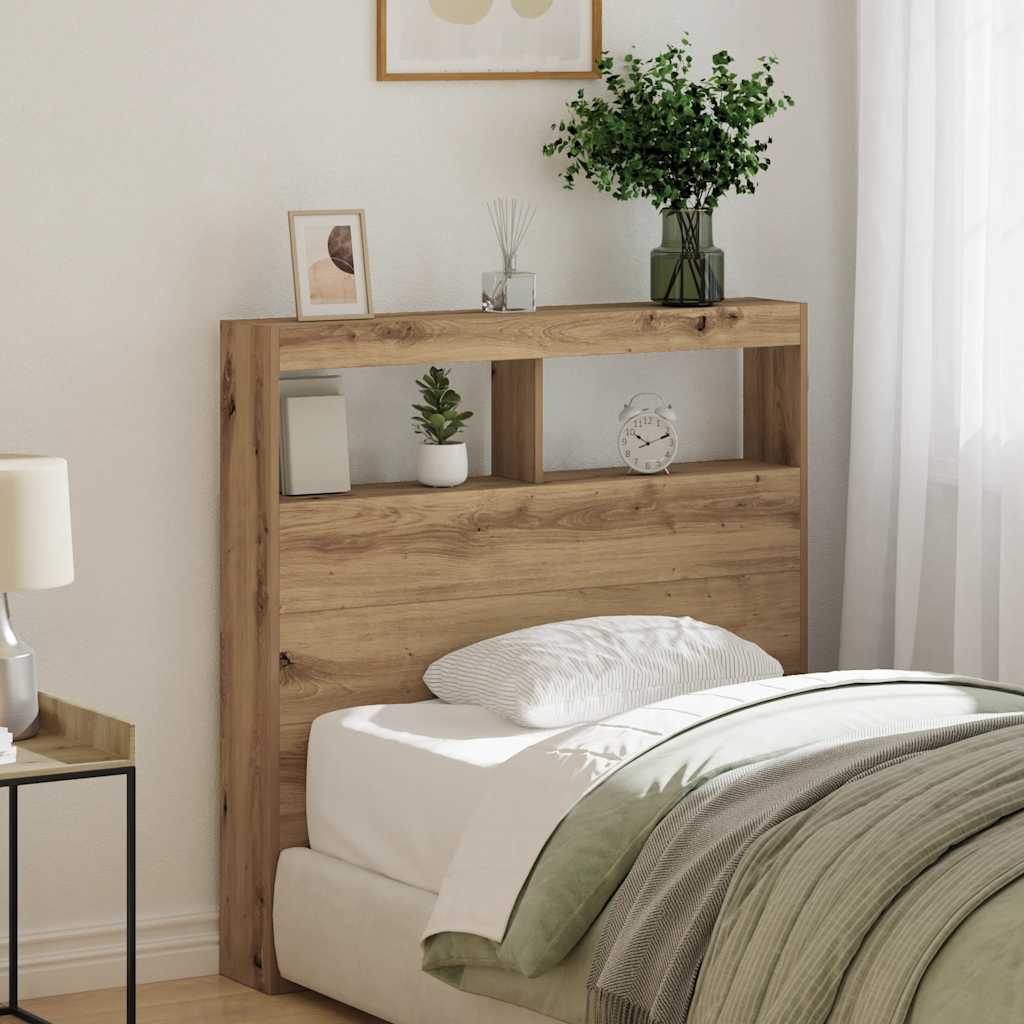 vidaXL Dulap pentru tăblie cu LED Stejar Artisan 100x17x102 cm vidaXL Dulap pentru tăblie cu LED Stejar Artisan 100x17x102 cm