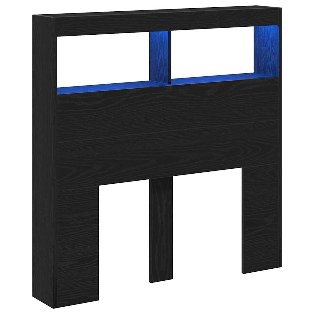 vidaXL Dulap pentru tăblie cu LED Stejar negru 100x17x102 cm