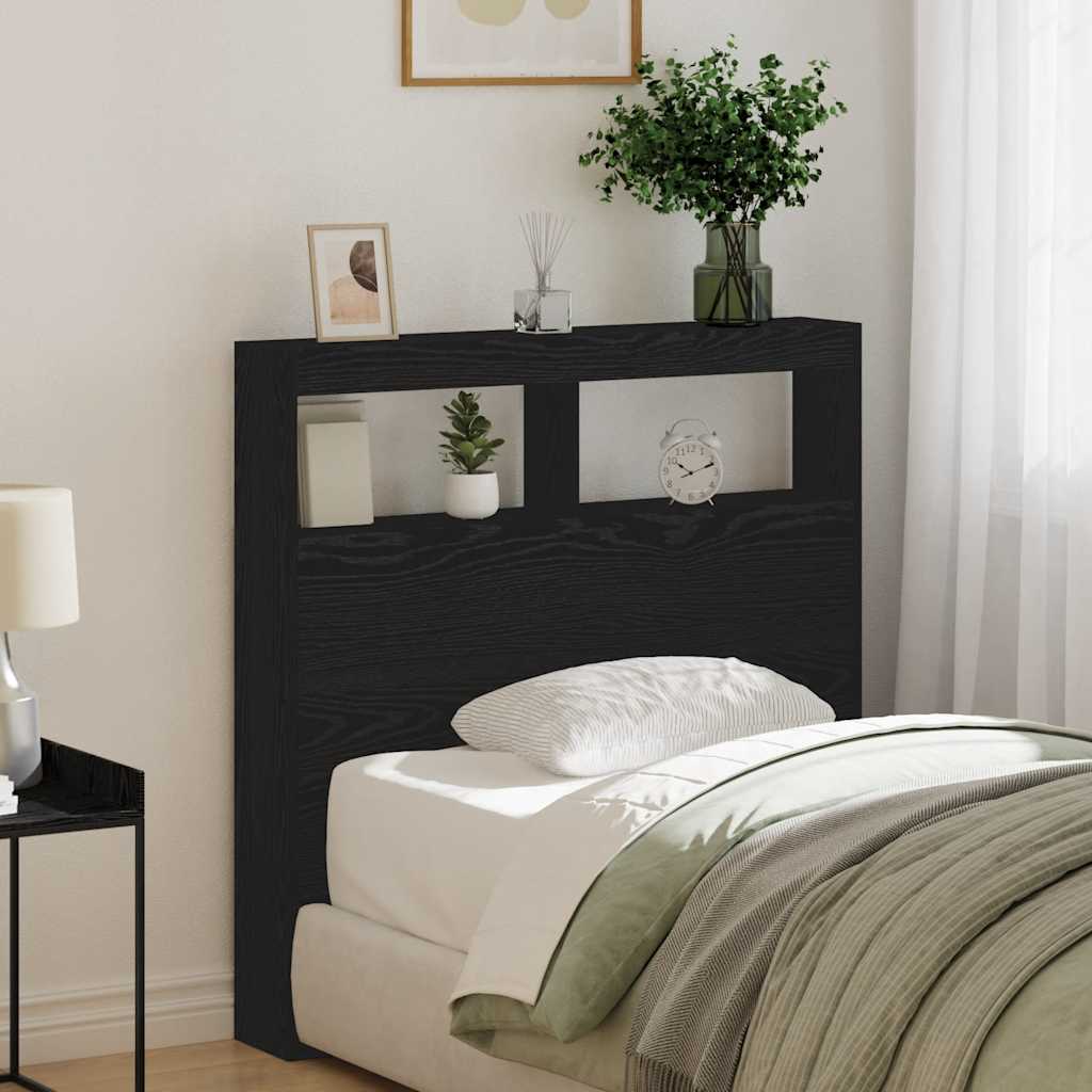 vidaXL Dulap pentru tăblie cu LED Stejar negru 100x17x102 cm