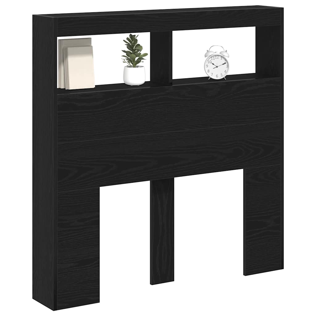 vidaXL Dulap pentru tăblie cu LED Stejar negru 100x17x102 cm
