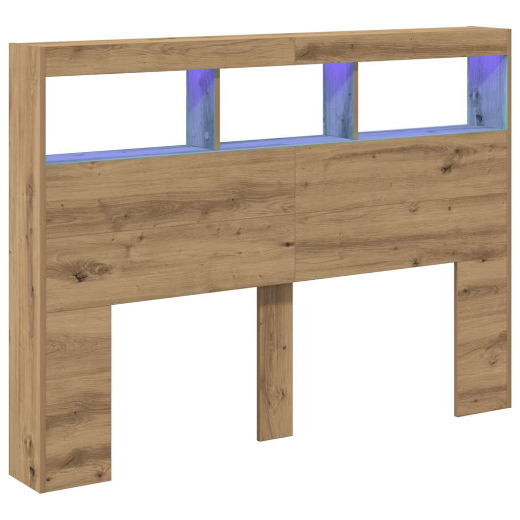 vidaXL Dulap pentru tăblie cu LED Stejar Artisan 140x17x102 cm vidaXL Dulap pentru tăblie cu LED Stejar Artisan 140x17x102 cm