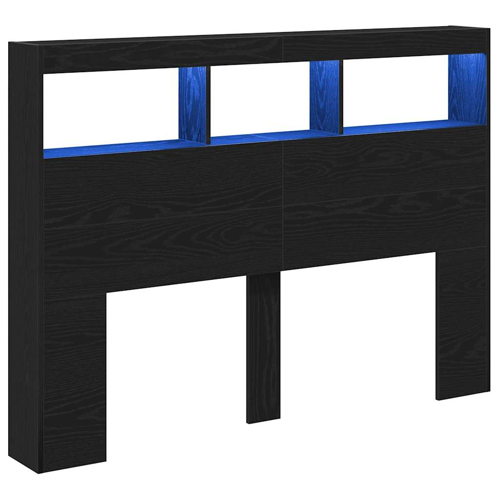 vidaXL Dulap pentru tăblie cu LED Stejar negru 140x17x102 cm vidaXL Dulap pentru tăblie cu LED Stejar negru 140x17x102 cm