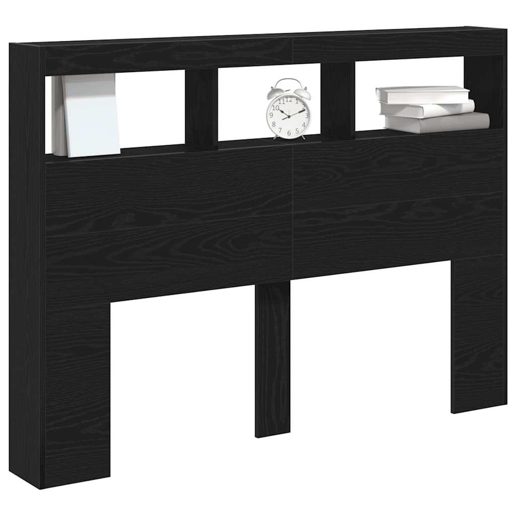 vidaXL Dulap pentru tăblie cu LED Stejar negru 140x17x102 cm vidaXL Dulap pentru tăblie cu LED Stejar negru 140x17x102 cm