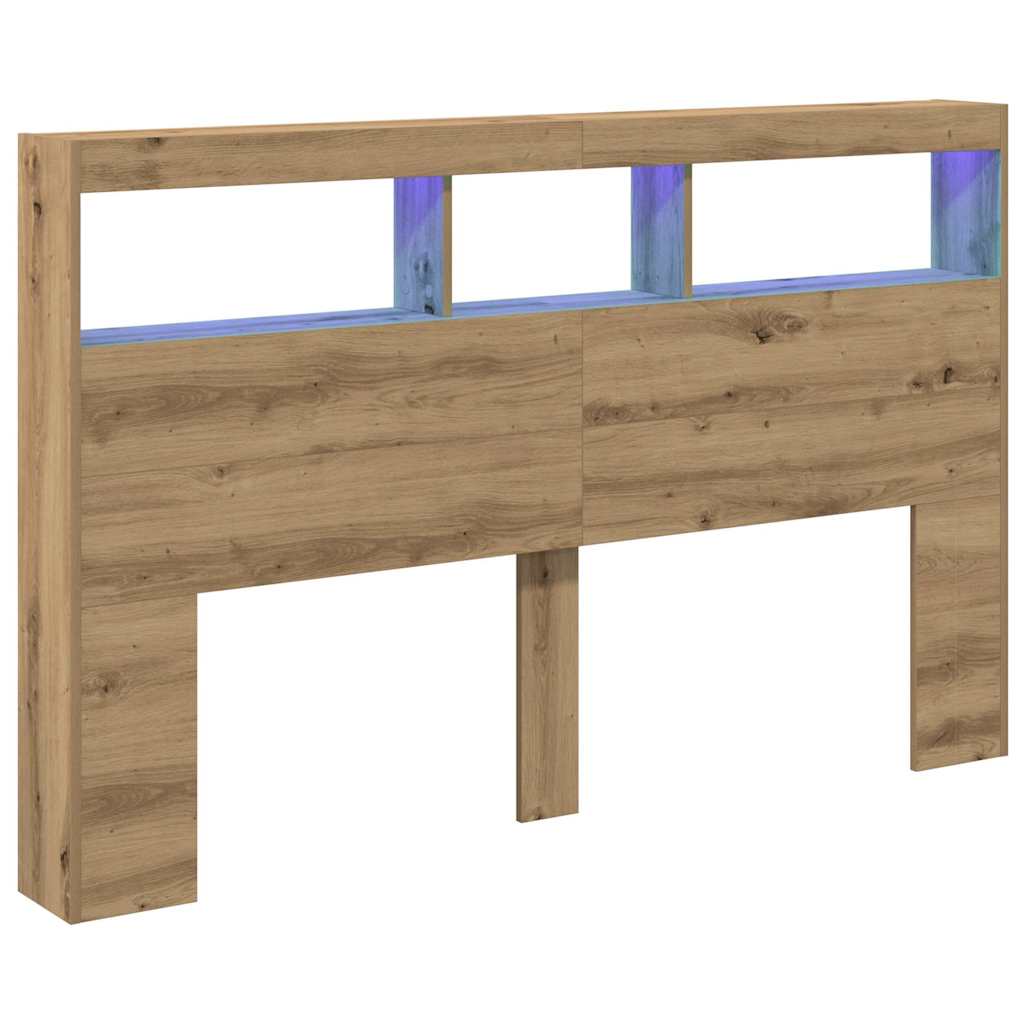 vidaXL Dulap pentru tăblie cu LED Stejar Artisan 160x17x102 cm vidaXL Dulap pentru tăblie cu LED Stejar Artisan 160x17x102 cm