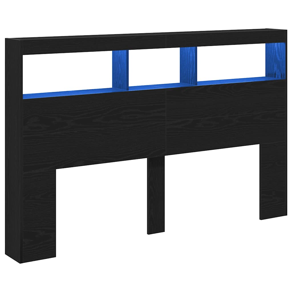 vidaXL Dulap pentru tăblie cu LED Stejar negru 160x17x102 cm
