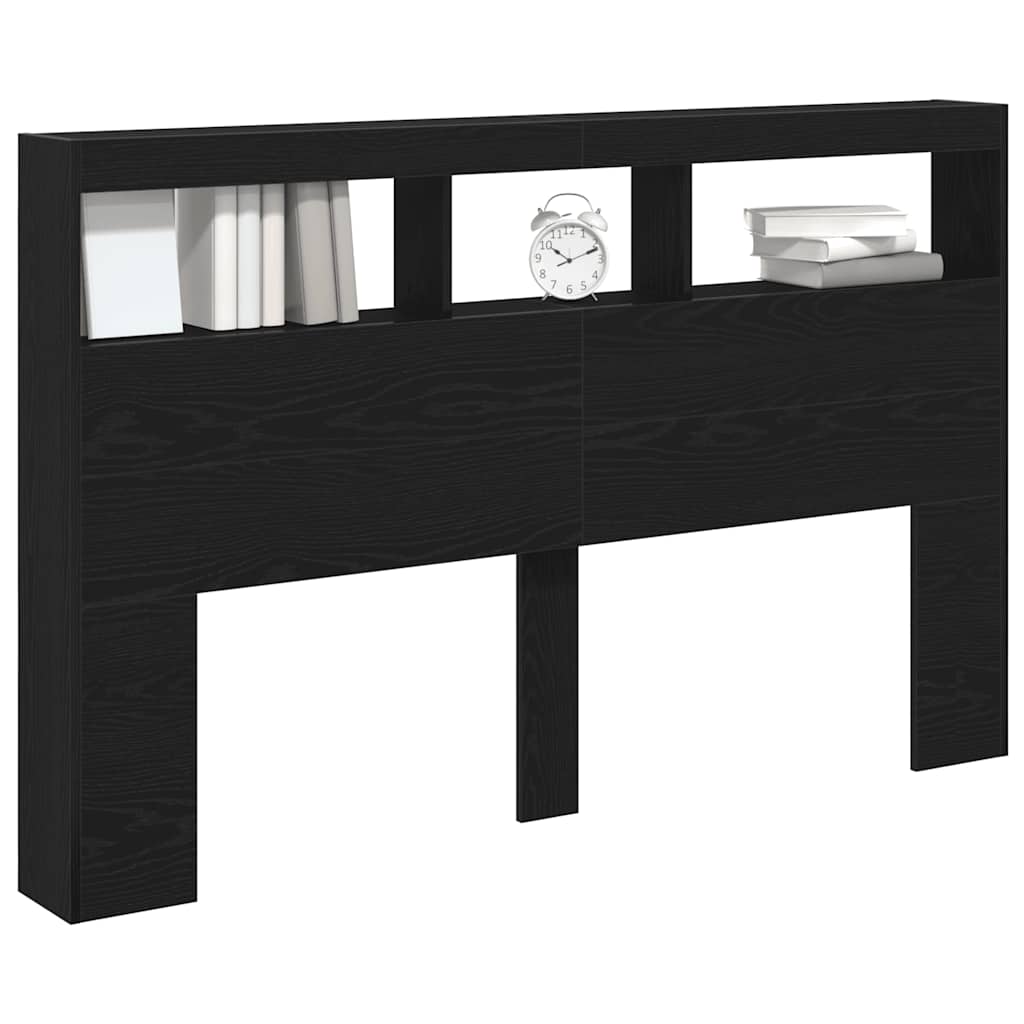 vidaXL Dulap pentru tăblie cu LED Stejar negru 160x17x102 cm