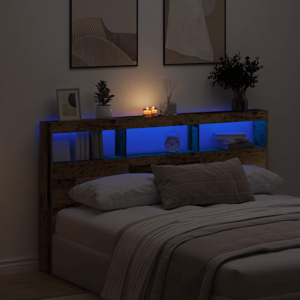 vidaXL Dulap pentru tăblie cu LED Lemn vechi 180x17x102 cm vidaXL Dulap pentru tăblie cu LED Lemn vechi 180x17x102 cm